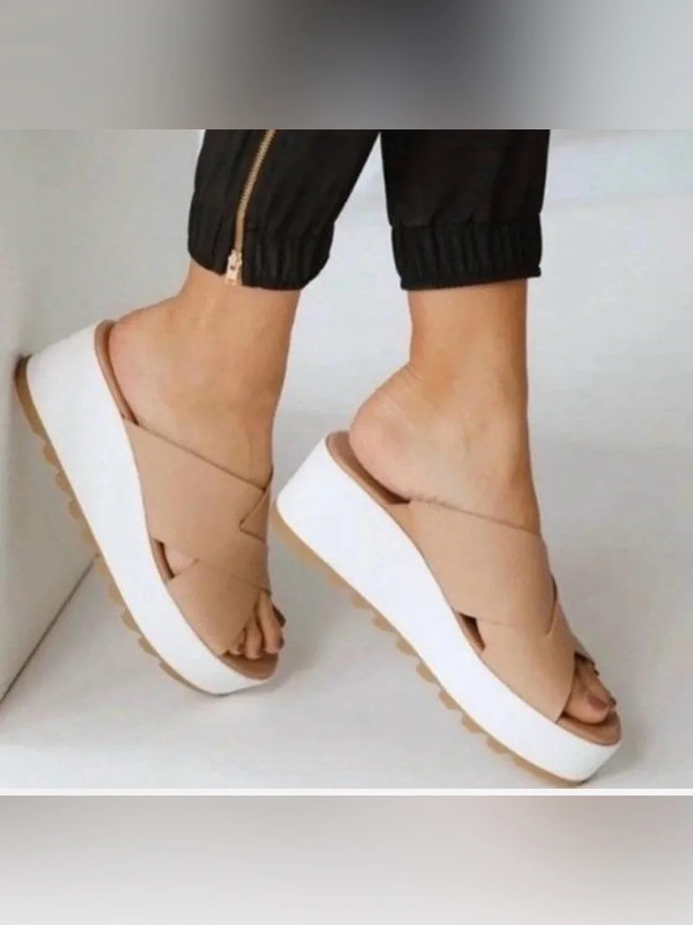 Sorel Cameron Flatform Mule Sandal Leather Size 7.5